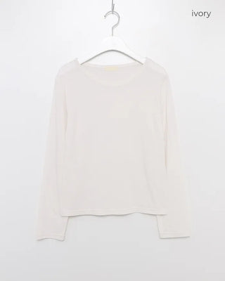 Brushed Cotton Loose Long-Sleeve T-Shirt