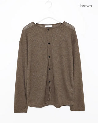 Round neck ribbed cardigan