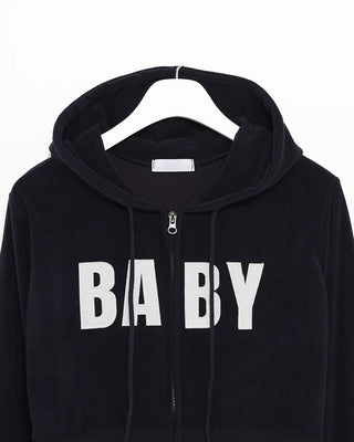 Patch Pile Double Zip Cropped Hoodie