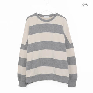 Bordered two-tone long-sleeve T-shirt