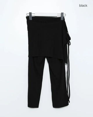 Wrap skirt & ribbed capri pants set