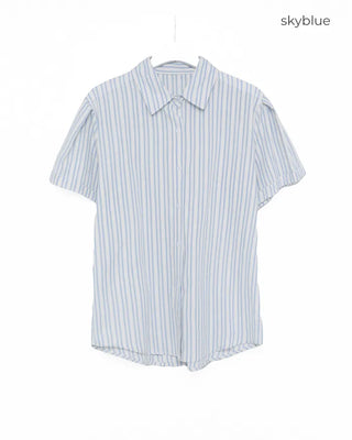 Color striped short-sleeved shirt