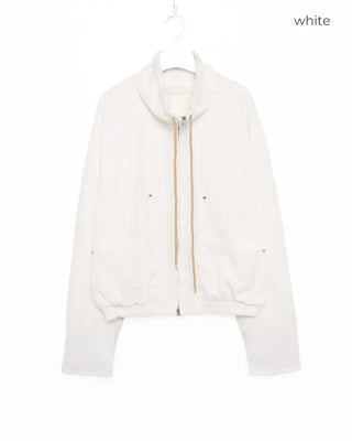 Drawstring high-neck zip-up jacket