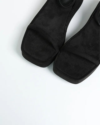 Slim strap wedge sole sandals