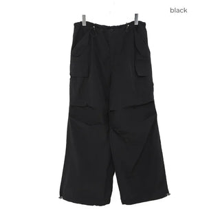 Waist drawstring cargo parachute pants