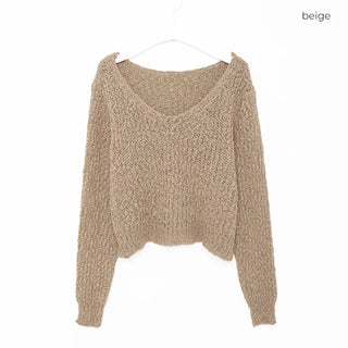 Popcorn V-neck knitwear