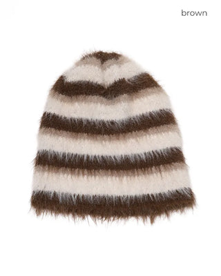 Two-tone striped knit hat