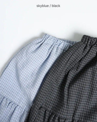 Checked long skirt