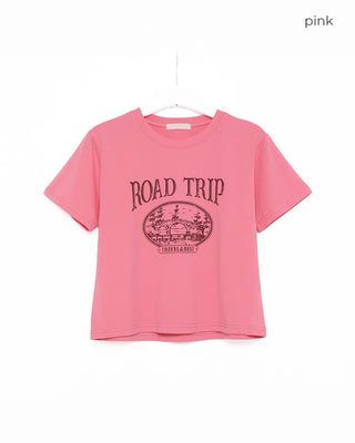 ROAD TRIP Semi-Cropped Half T-Shirt