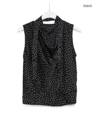 Scarf tie polka dot drape blouse