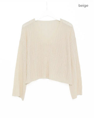 Ribbed V-neck cardigan