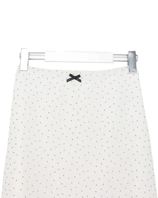 Ribbon polka dot midi skirt