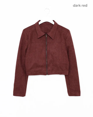 Suede cropped jacket