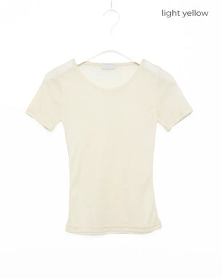 See-through slim half T-shirt