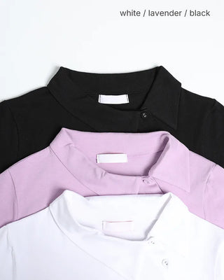 Unique Polo Neck Short Sleeve T-Shirt