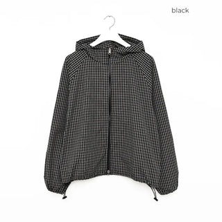 Checked windbreaker jacket