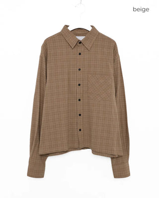 Cotton cropped check shirt