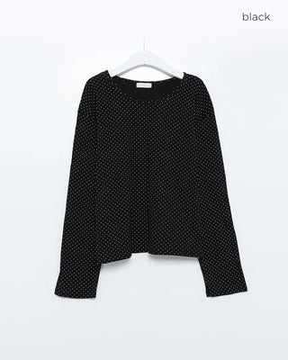 Mini polka dot pattern long-sleeved T-shirt