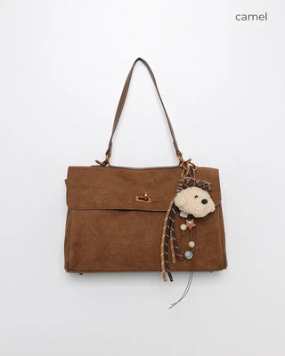 Suede gold buckle bag