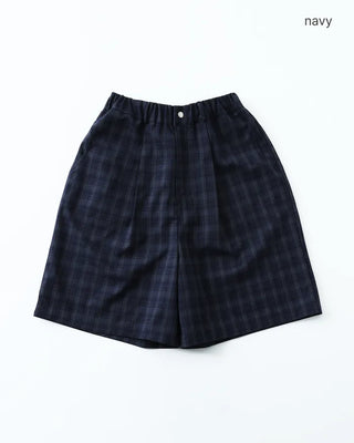 (ORIGINAL) Tartan Check Half Wide Easy Pants