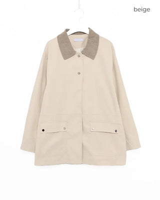 Two-tone cotton half jacket