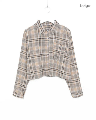 Checked cropped shirt