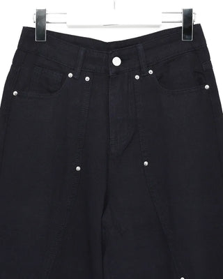 Side Yoke Wide Cotton Pants