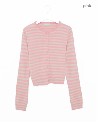 Two-tone striped cardigan