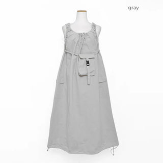 Bag set shirred nylon dress