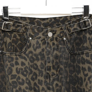 Leopard cargo pants