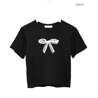 Ribbon print T-shirt