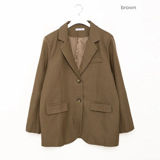 Oversized button-down single jacket