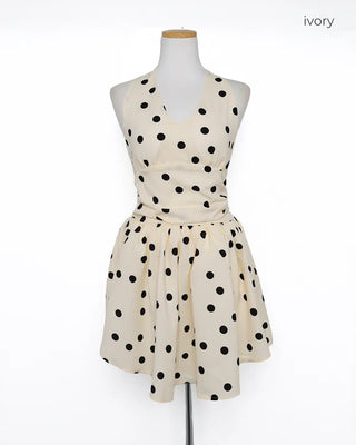 Polka Dot Halter Mini Dress