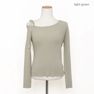 Ribbon Off-Shoulder Knit