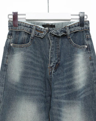 (Unisex) Waist Wrap Wide Jeans