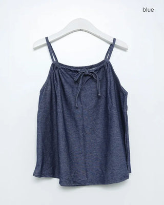 Denim ribbon camisole
