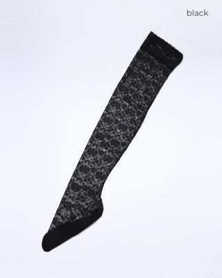 Flower lace sheer knee-high socks