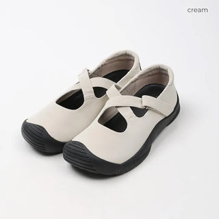 Round cross strap loafers