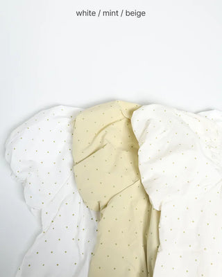 Front Ribbon Smock Gathered Blouse