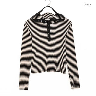 Striped button-down T-shirt