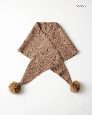 Pom-pom fur scarf