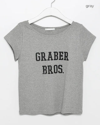 Lettering of Long Cap Sleeve T-Shirt