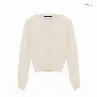V-neck knit cardigan