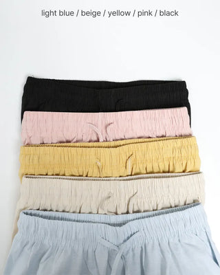 Waist string wide easy pants