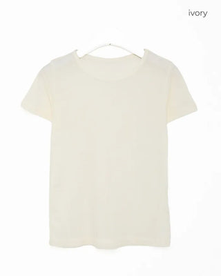 Slim round half-sleeve T-shirt