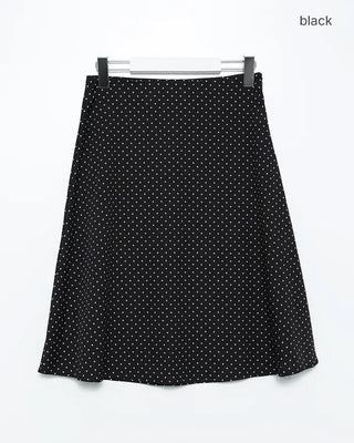 Satin polka dot midi skirt