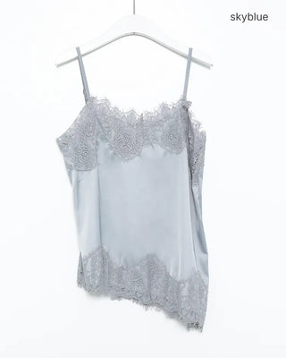 Lace slash hem lingerie camisole