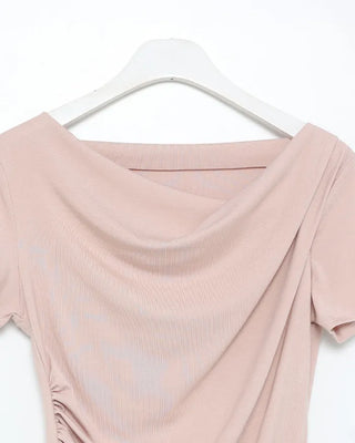 Asymmetrical Drape Short-Sleeve T-Shirt