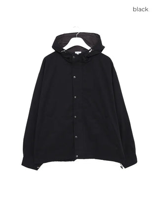 Two-tone hooded oversized jacket