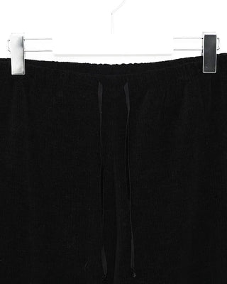 Drawstring waist velour pants